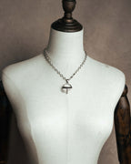"Christian Dior" 00's Crystal saddle bag pendant necklace