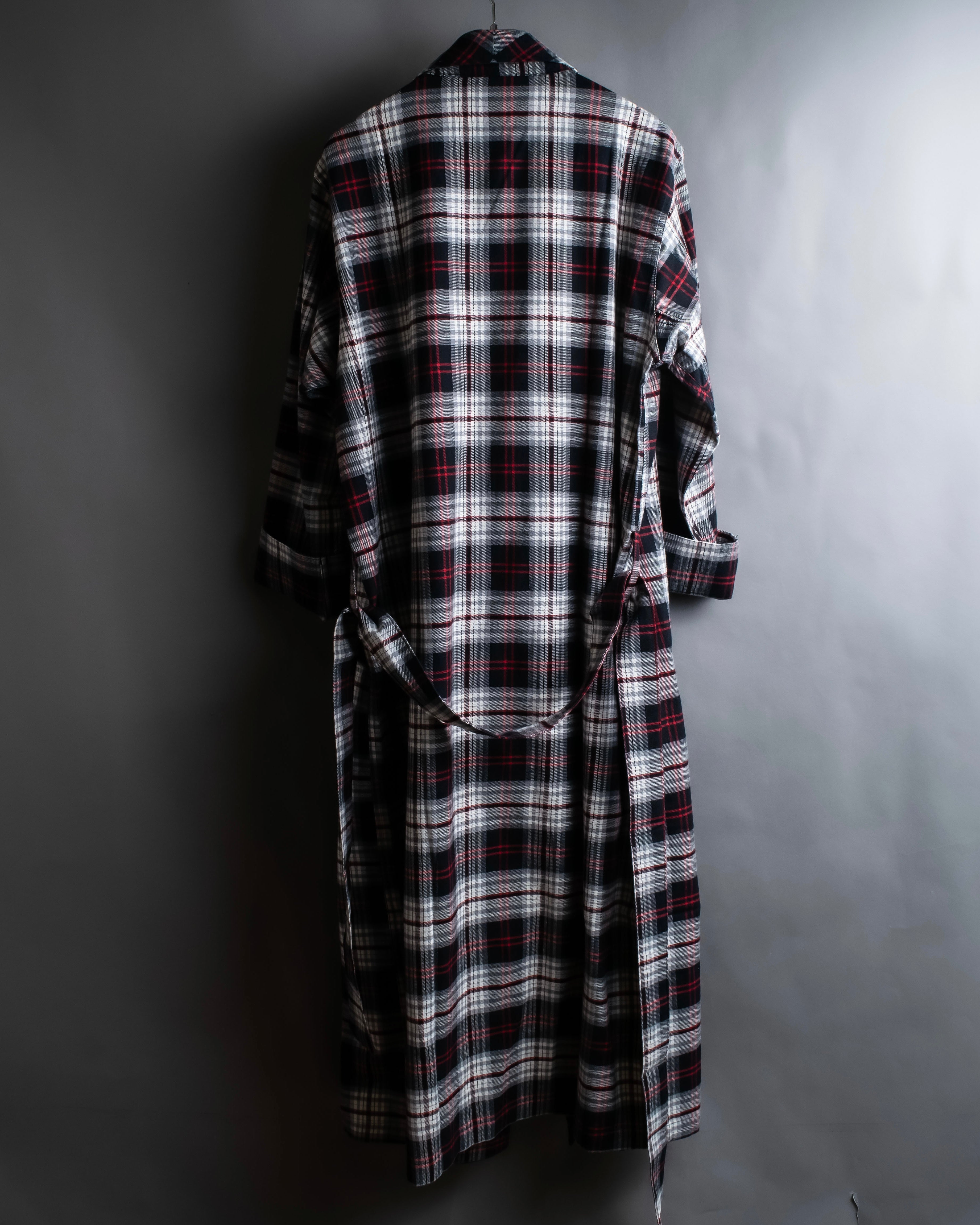 "POLO Ralph Lauren" Check pattern oversized belted gown coat