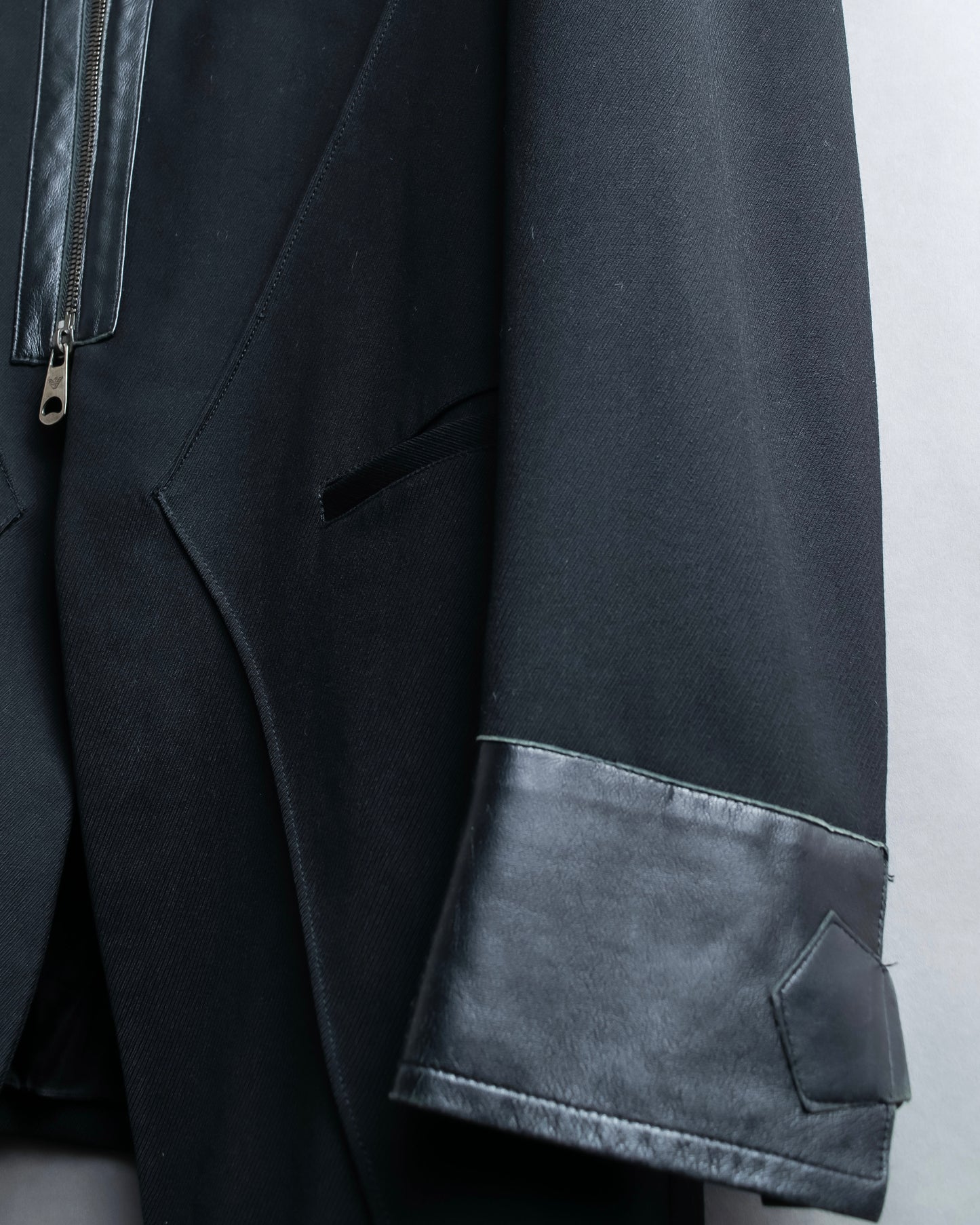 "GIORGIO ARMANI" Riders detail leather switching jacket