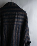 "FENDI" Pecan stripe pattern A-line silhouette coat