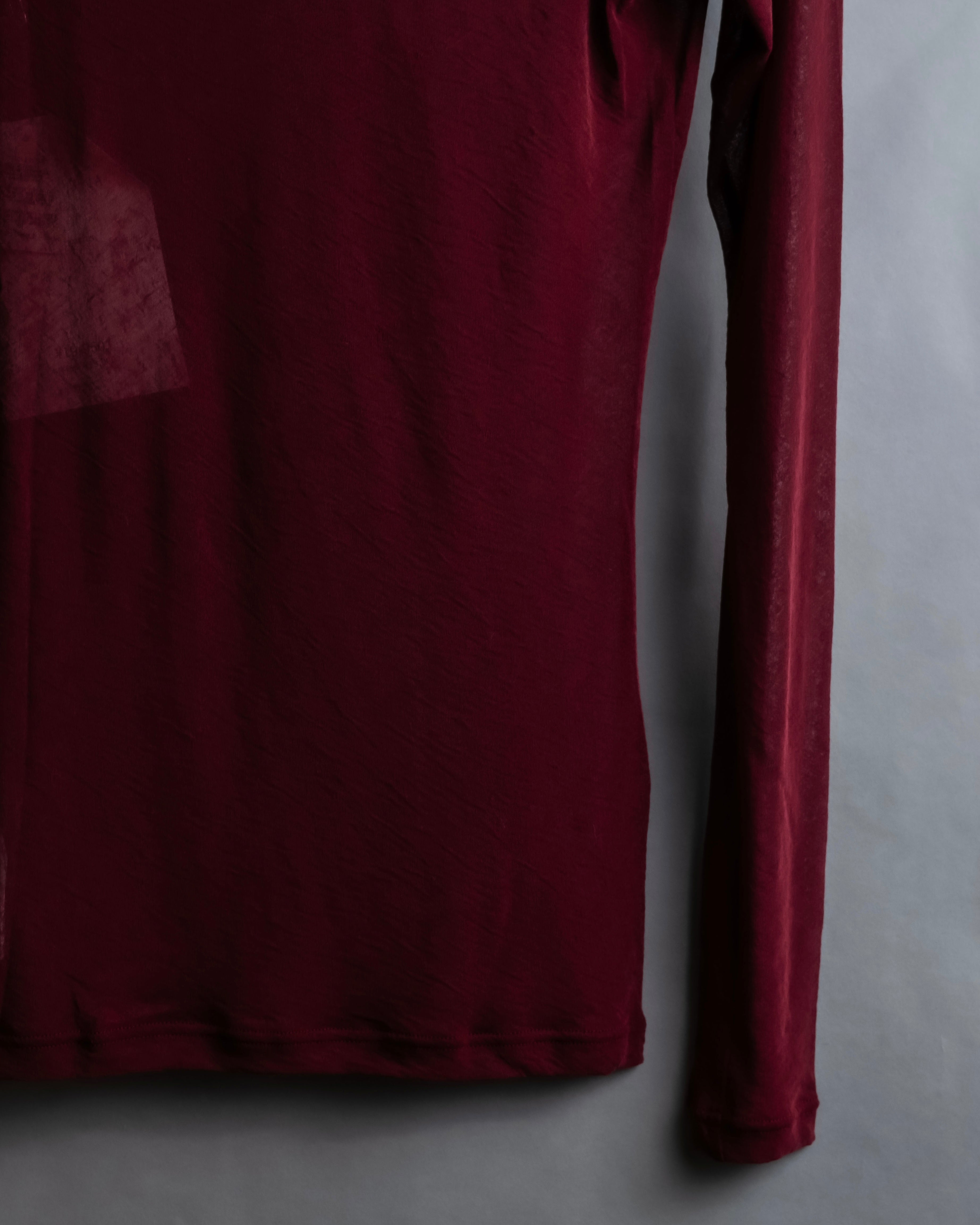 "YOHJI YAMAMOTO FEMME" 13SS Burgundy color sheer pullover