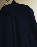 –SPECIAL– "Christian Dior" 80's-90's Sculptural high-neck long dress