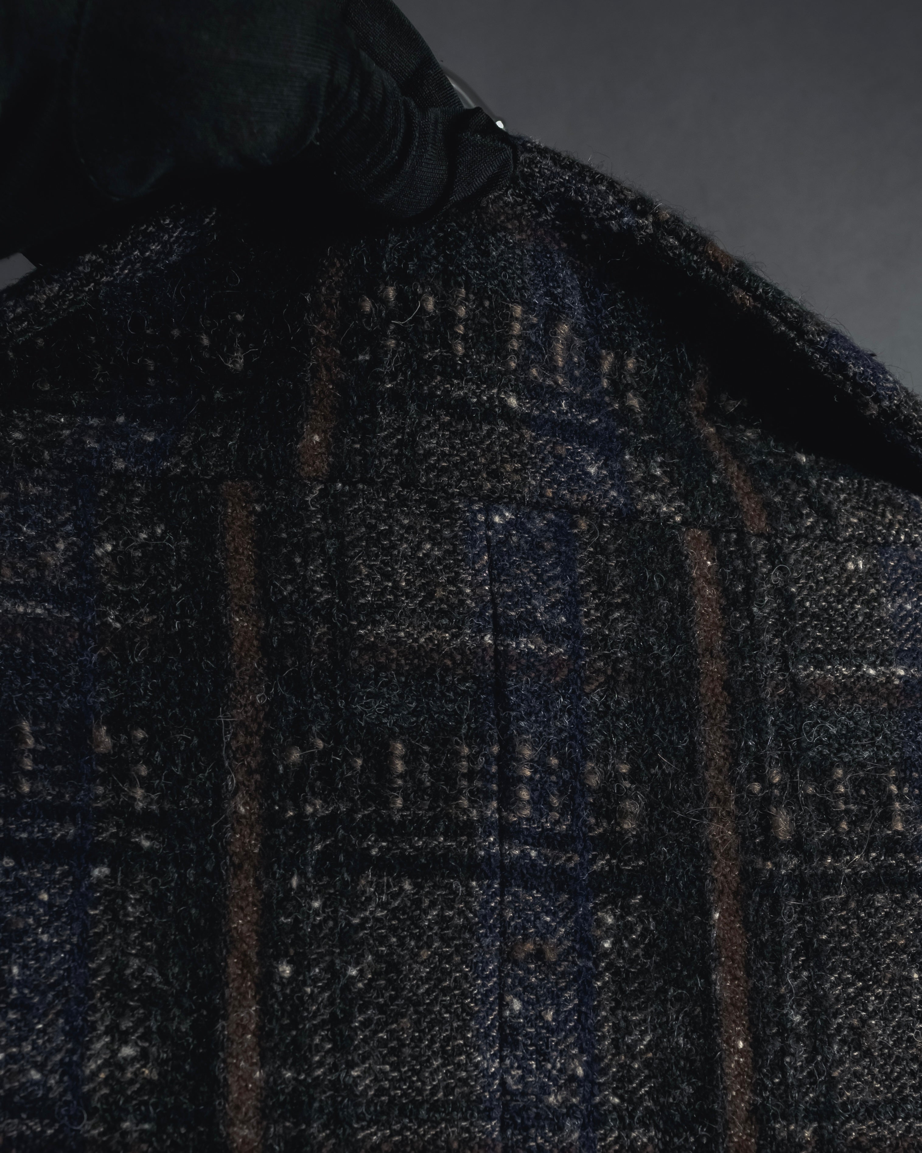 "MARNI" 90’s-00’s Textured plaid wool blend coat