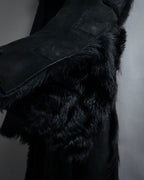 -SPECIAL- "GUCCI" 90's-00's Leather combination fur long coat