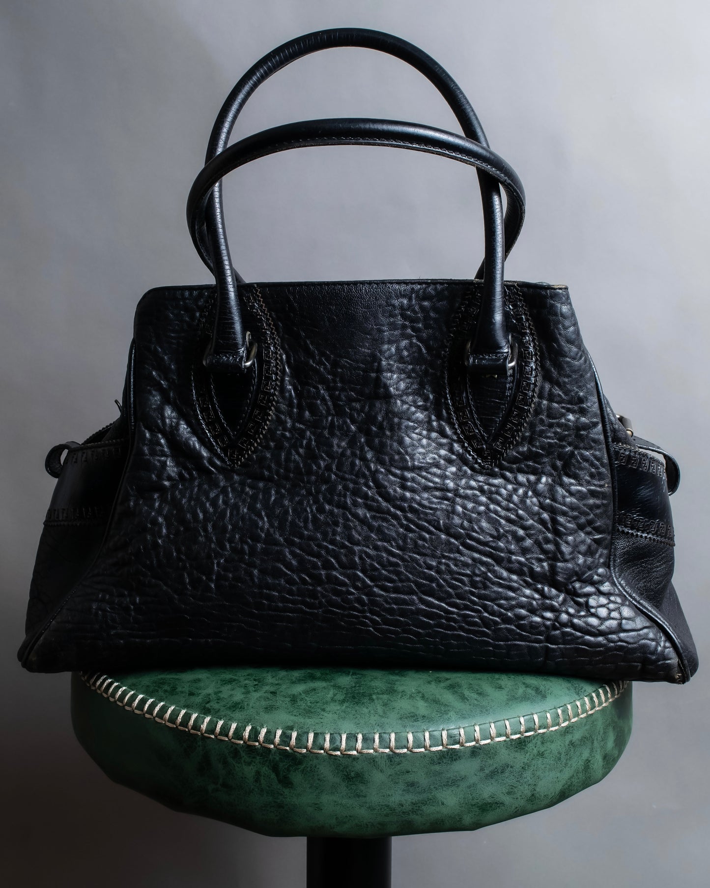 "FENDI" Ethnico grained leather hand bag