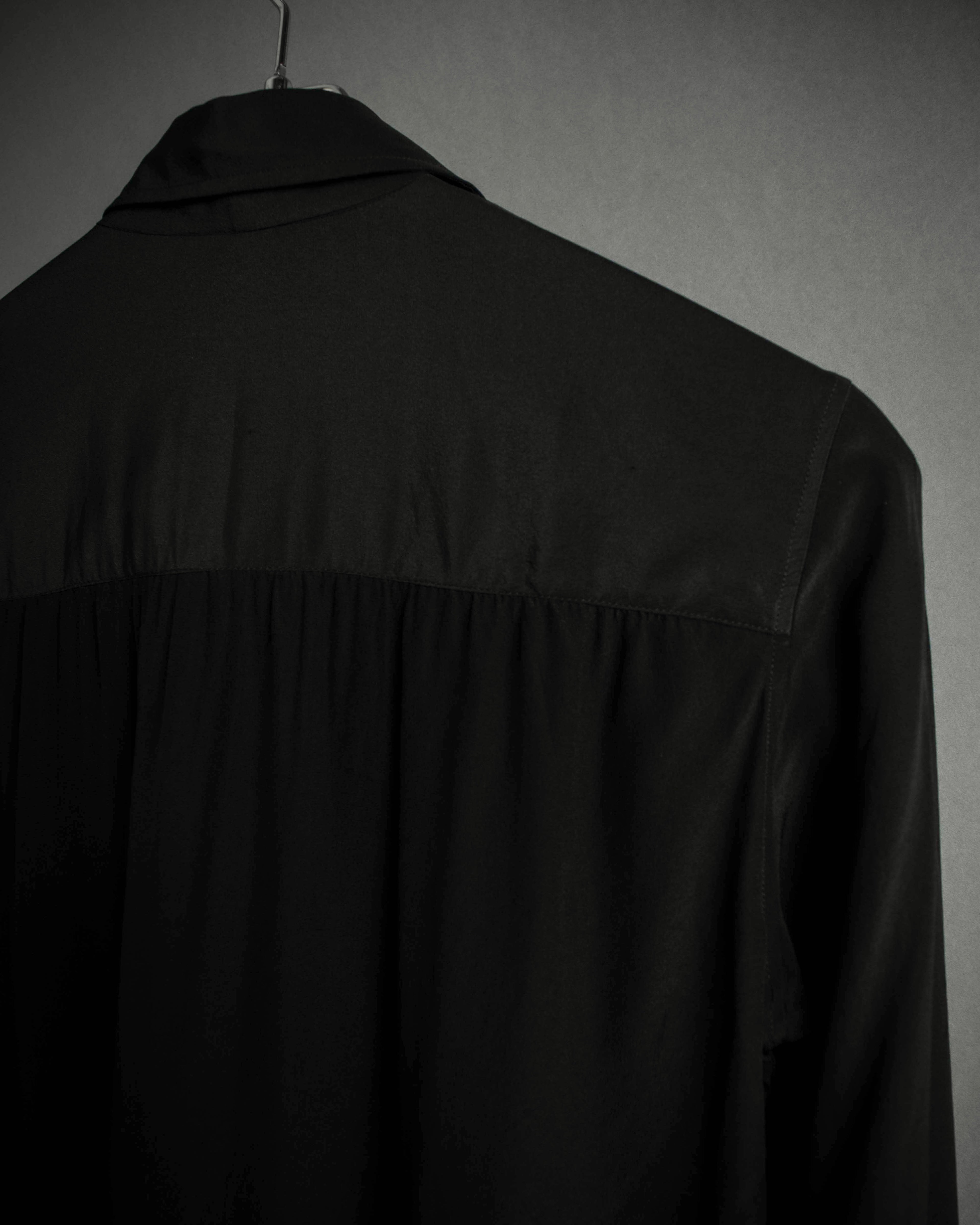 "CELINE" Triomphe embroidered design silk shirt