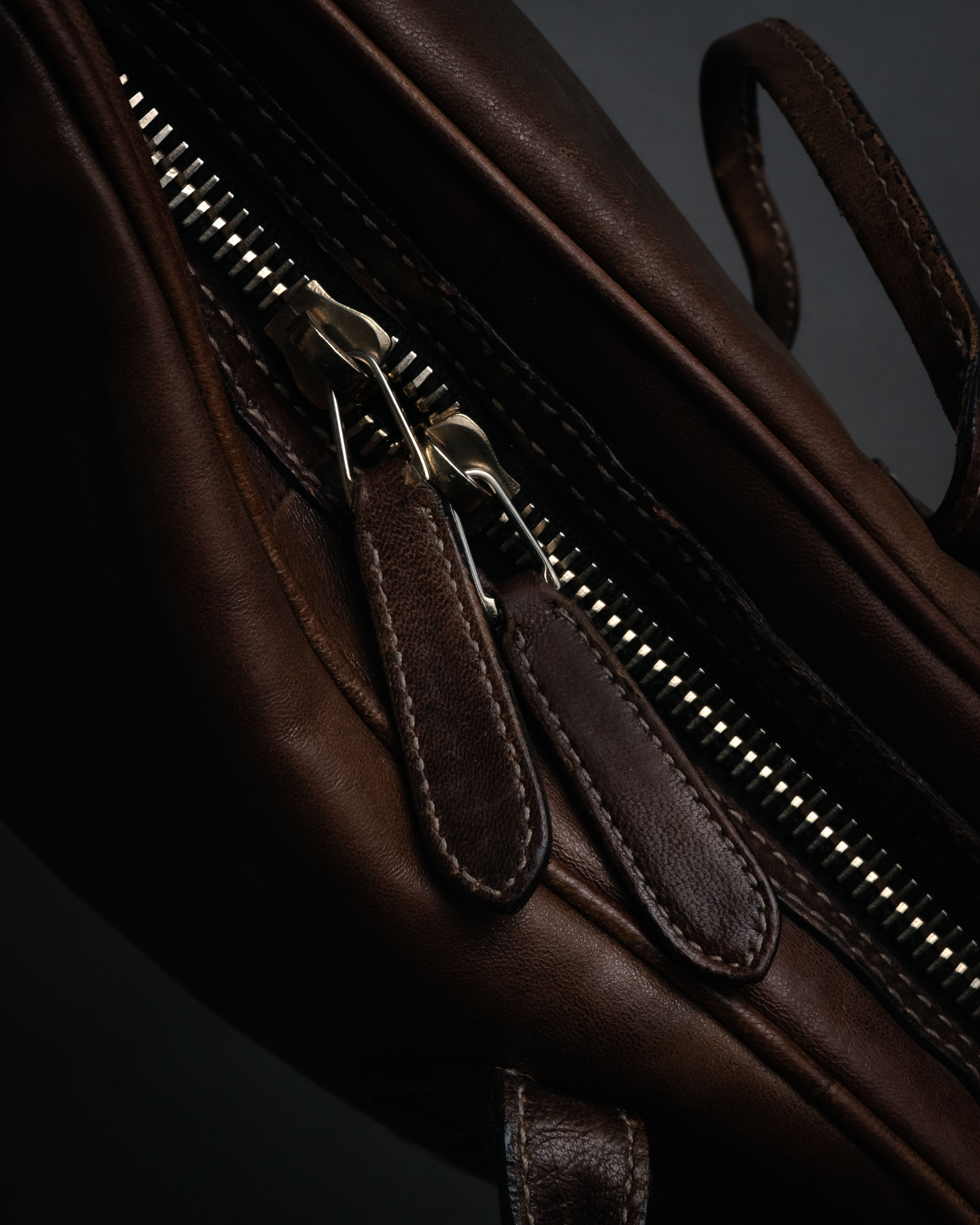 GUCCI (Gucci) - Leather Boston Bag - Dark Brown - 00s Archive