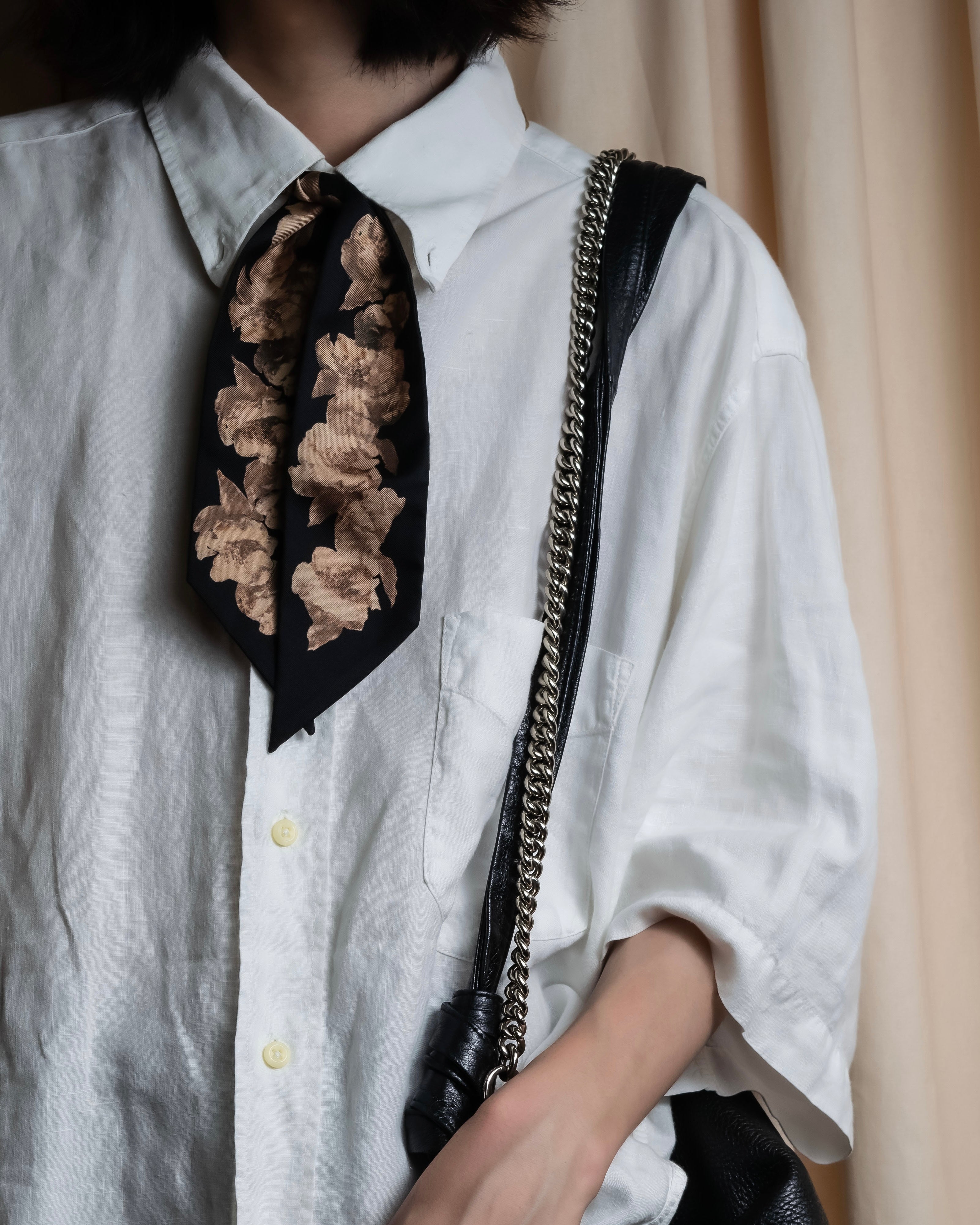 "HUGO BOSS" Linen oversized half sleeve button down shirt