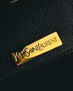 “Yves Saint Laurent” 90’s-00’s Cassandra logo one shoulder leather bag