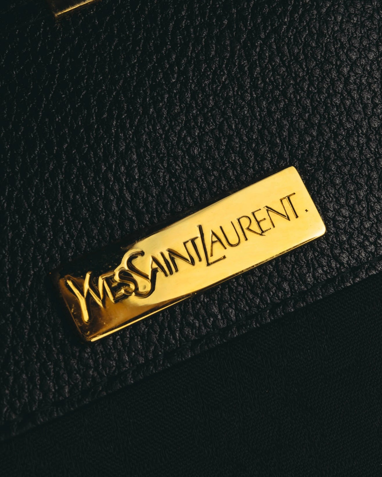 “Yves Saint Laurent” 90’s-00’s Cassandra logo one shoulder leather bag