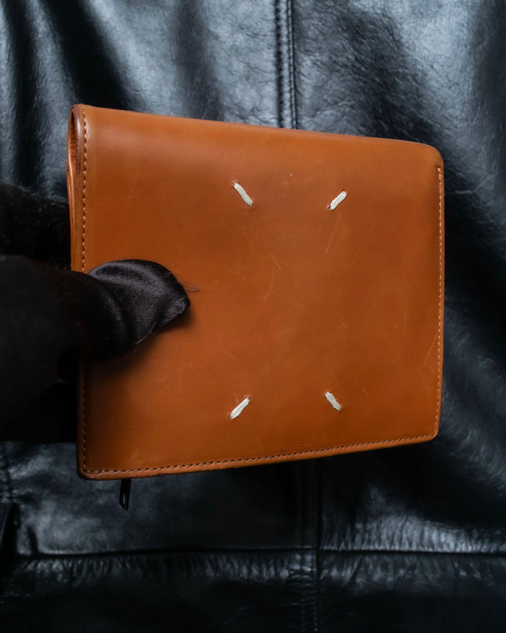 "Maison Margiela" Brown Leather Compact Wallet