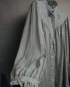 -SPECIAL- “CELINE” 2018’s silk striped ruffle bow blouse