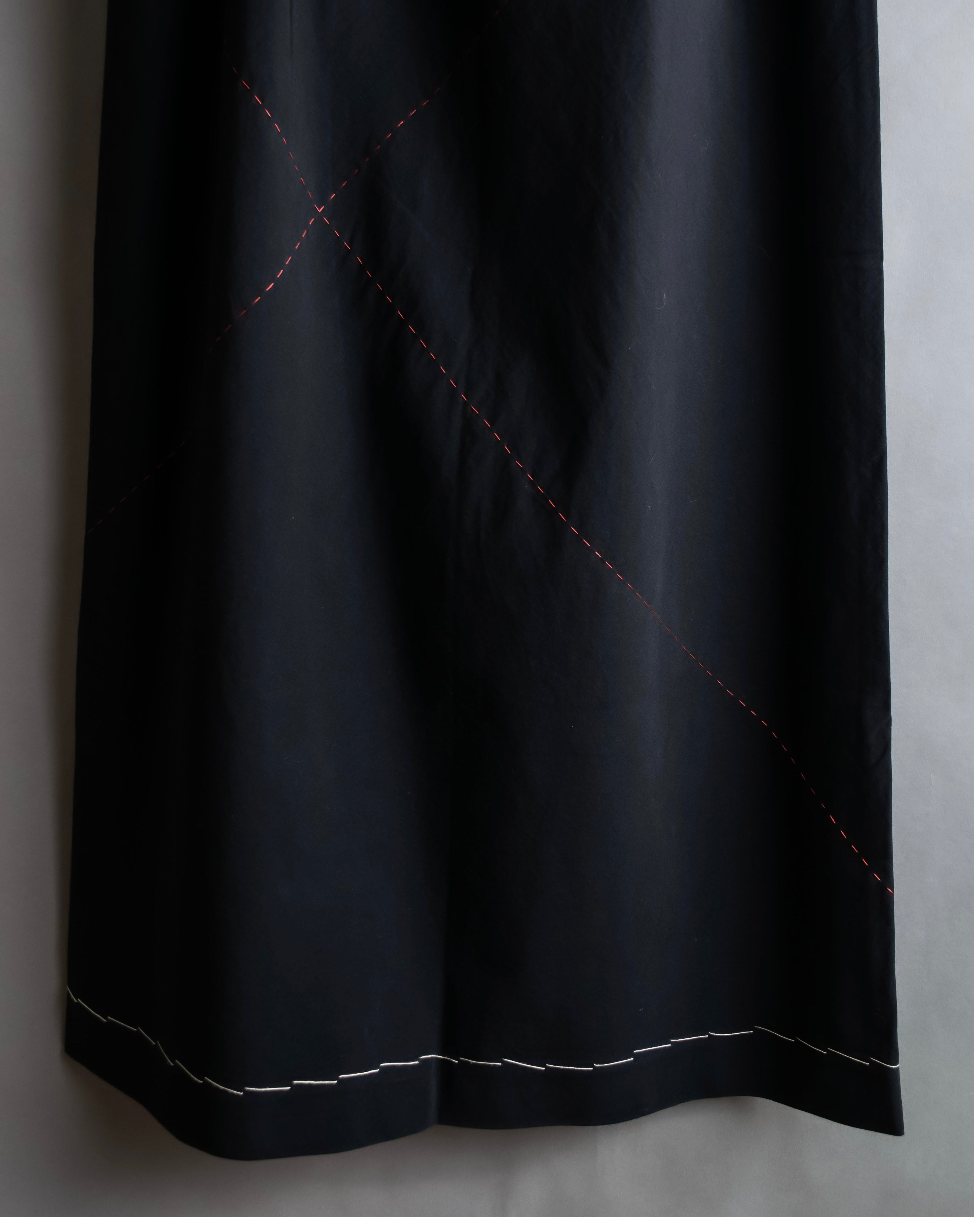 "YOHJI YAMAMOTO" Stitched hemline design flared skirt