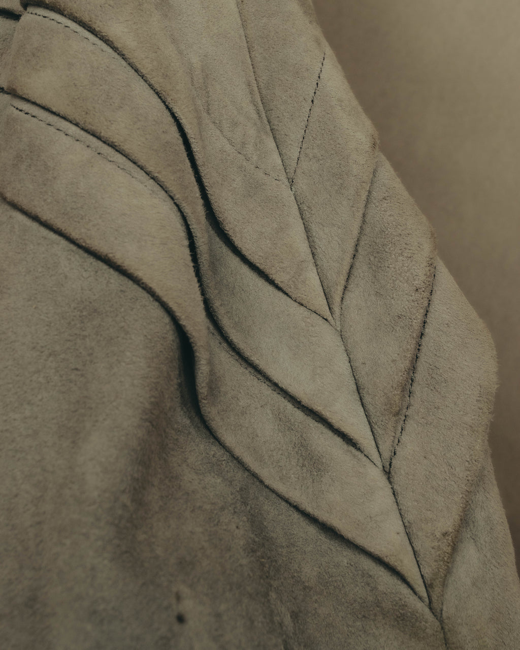 -SPECIAL- “LOEWE” 80’s-early 90’s Taupe suede leather blouson jacket