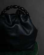 "Christian Dior" Maris Pearl series gathered design leather bag