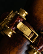 "LOEWE" Gold metal dome motif bracelet