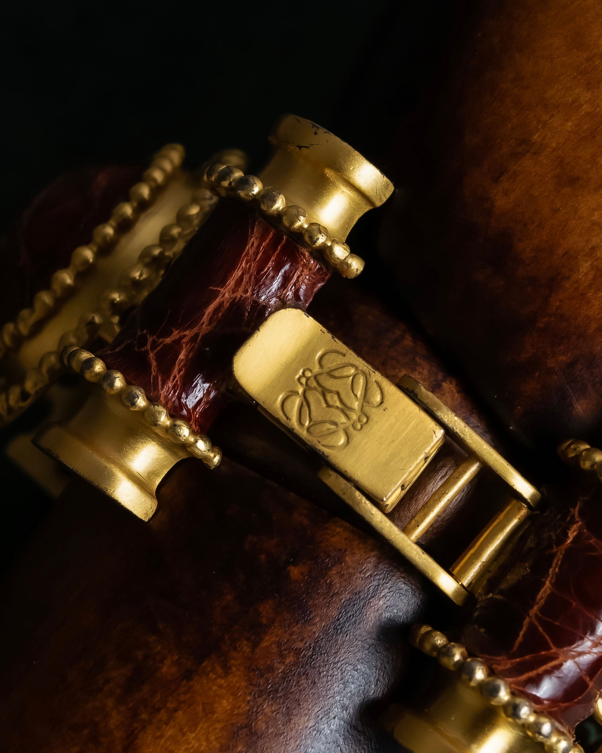 "LOEWE" Gold metal dome motif bracelet