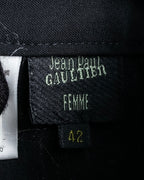 "JEAN PAUL GAULTIER FEMME"
 High-waisted straight draping slacks