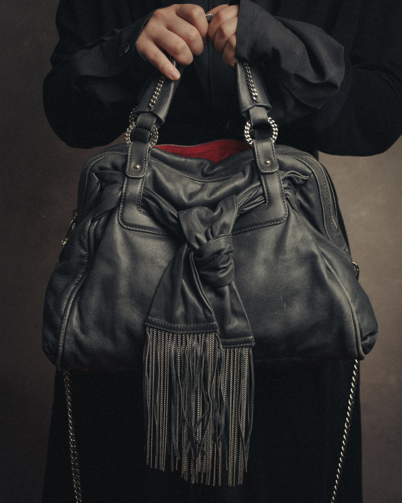 -SPECIAL- “Christian Louboutin” 10’s Knotted fringe chain shoulder bag