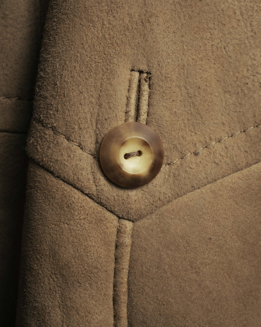 “LOEWE” 70’s-early 90’s Suede shearling belted long coat