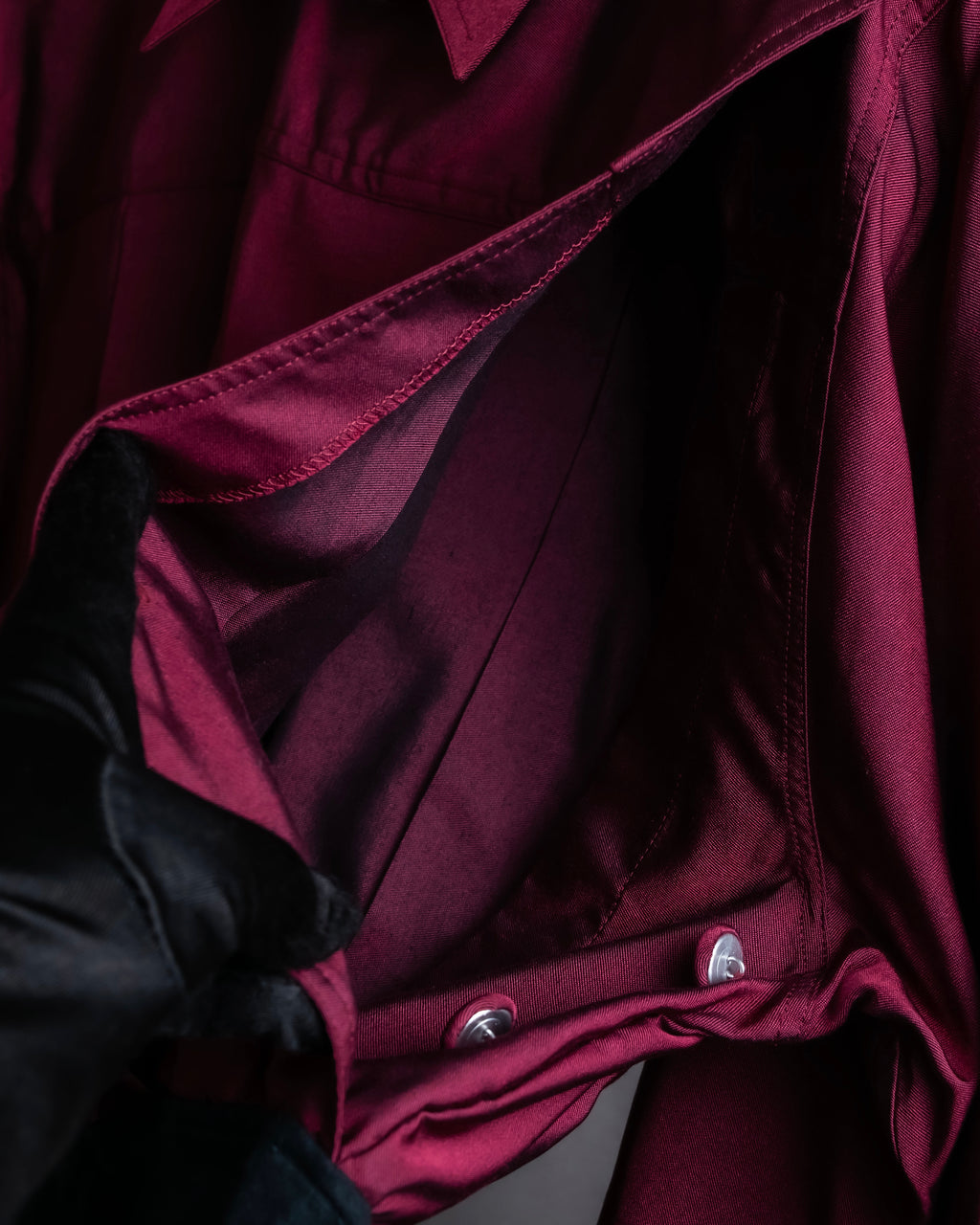 "JEAN PAUL GAULTIER FEMME"
 Waist different material switching design shirt