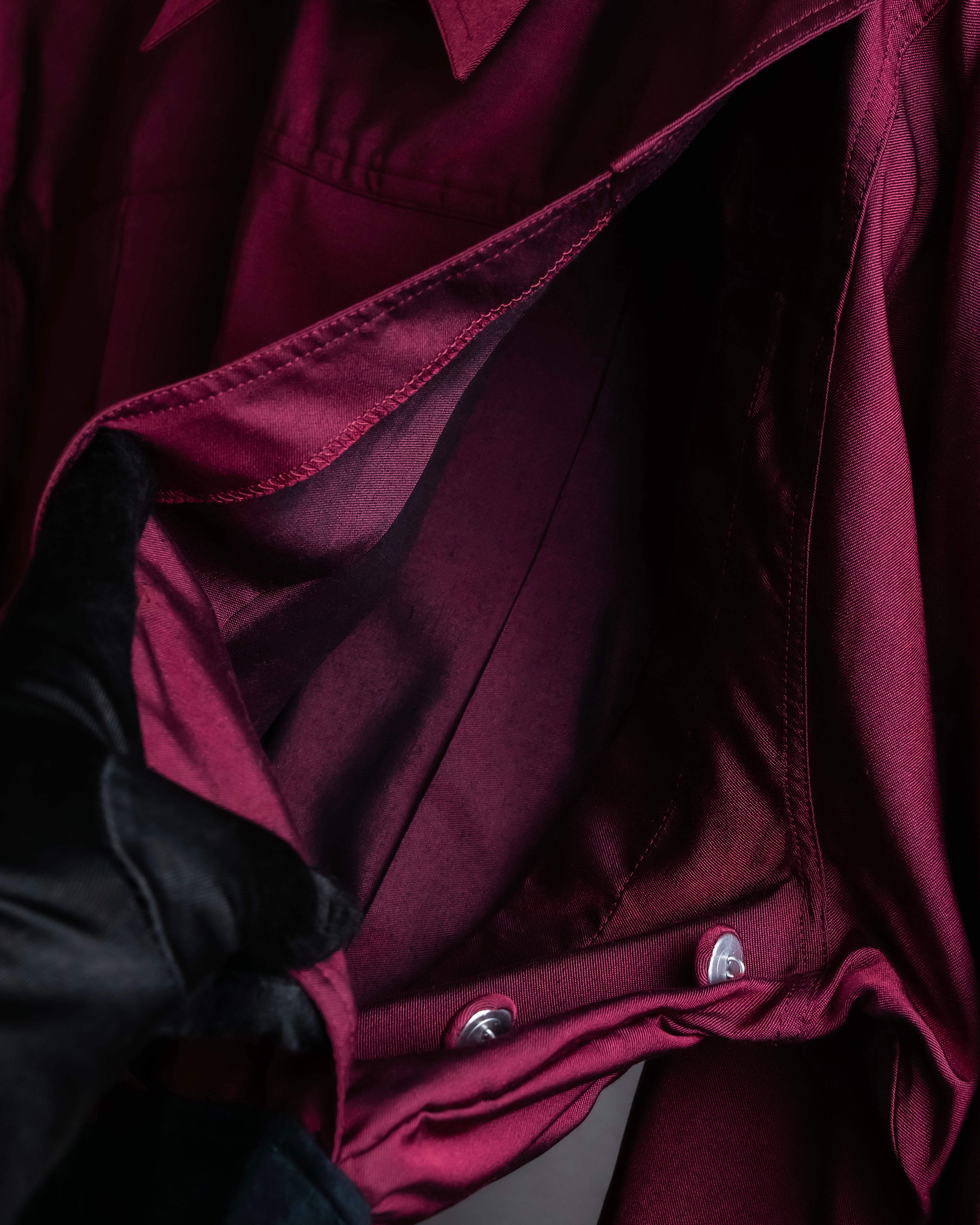 "JEAN PAUL GAULTIER FEMME"
 Waist different material switching design shirt