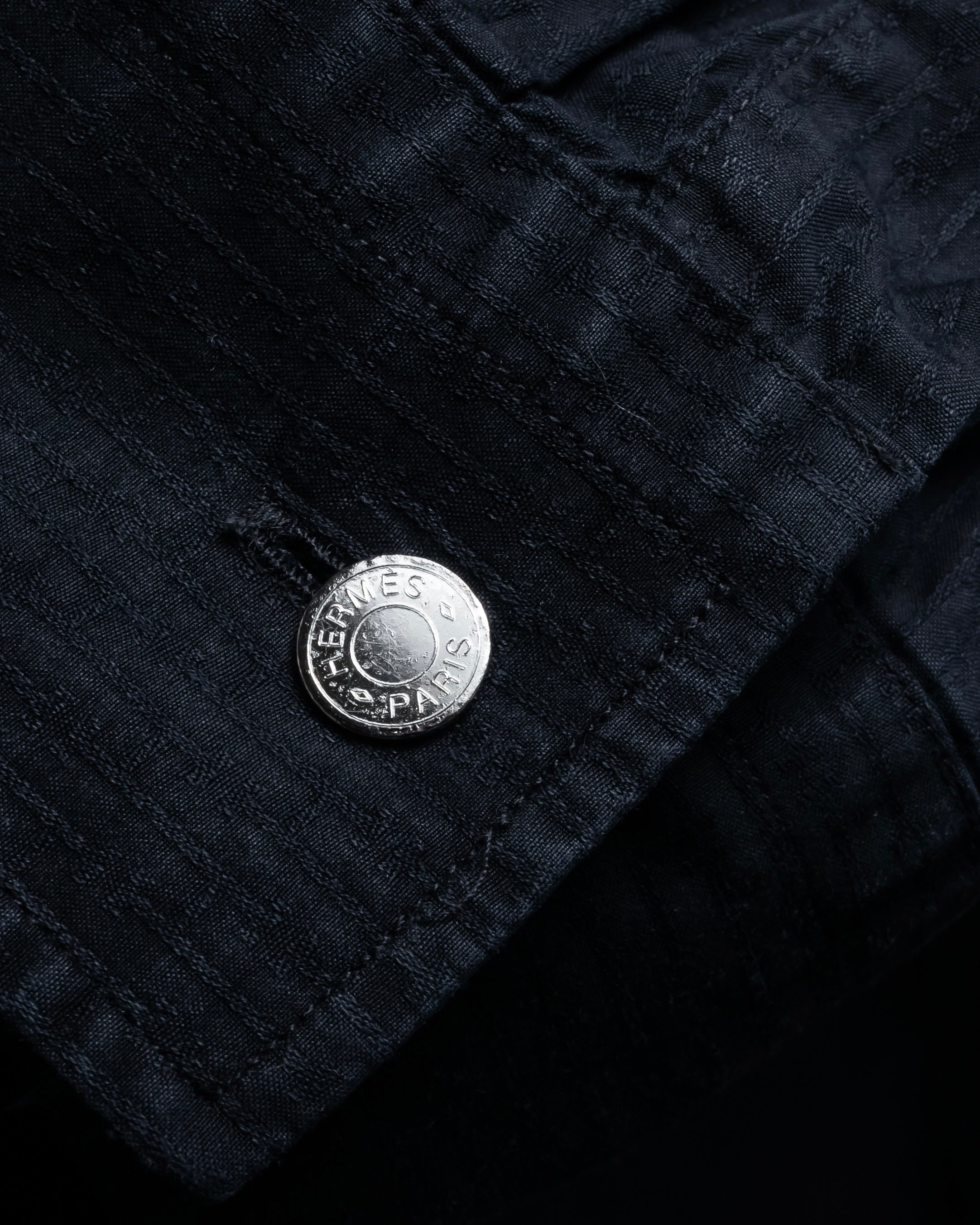 "HERMES" 90’s H-jacquard selier button shirt