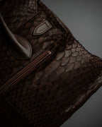 "Vintage turnlock design python leather bag"
