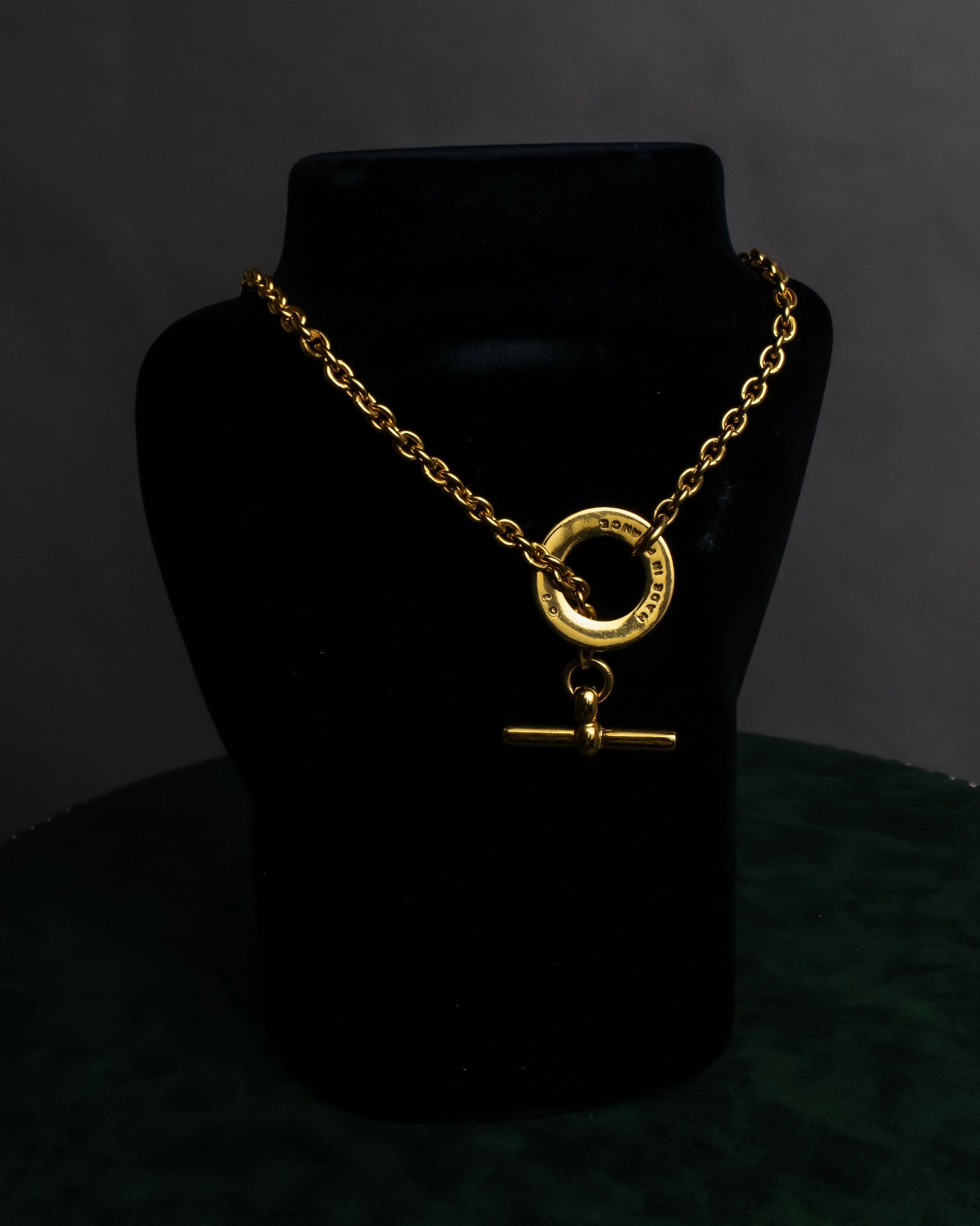 "CELINE" Moon & star top motif gold necklace