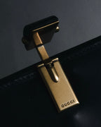 "GUCCI" Mid 00’s wood-lock leather long wallet