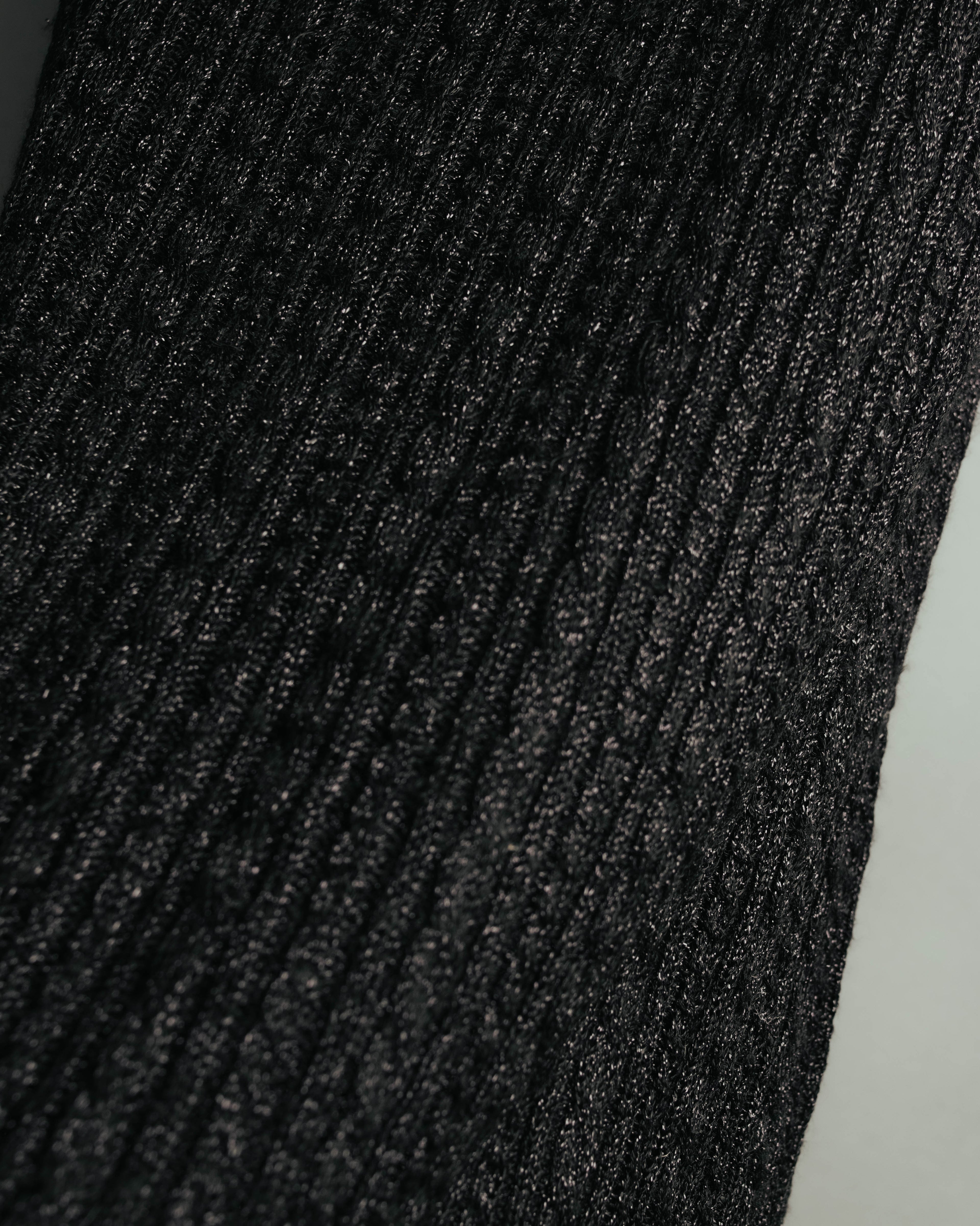 "Yves Saint Laurent" 80's-90's Metallic ribbed sleeveless knit top
