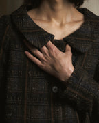 Abrigo de mezcla de lana con cuadros texturizados de los años 90-00 de "MARNI"