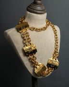 "CELINE" AVENUE MONTAIGNE 38 design gold necklace & belt