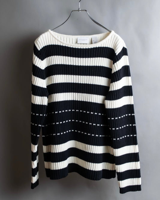 "liz claiborne" Thick pitch striped bicolor knit pullover