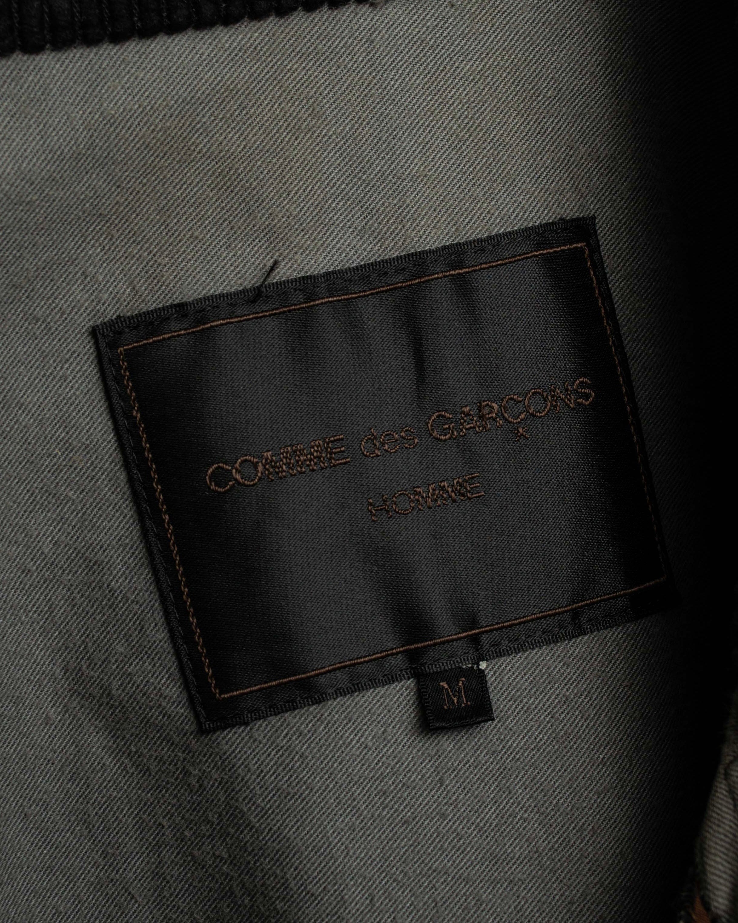 "COMME des GARCONS HOMME"
03AW corduroy collar design stand collar long coat