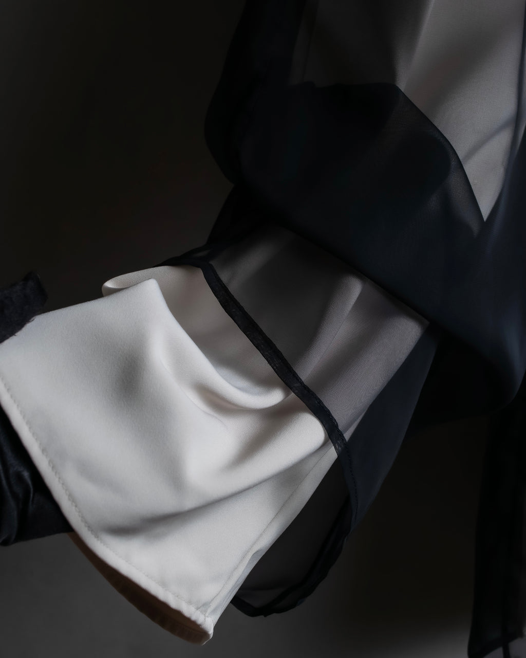 "LANVIN en Bleu" Sheer layered sarouel wide pants