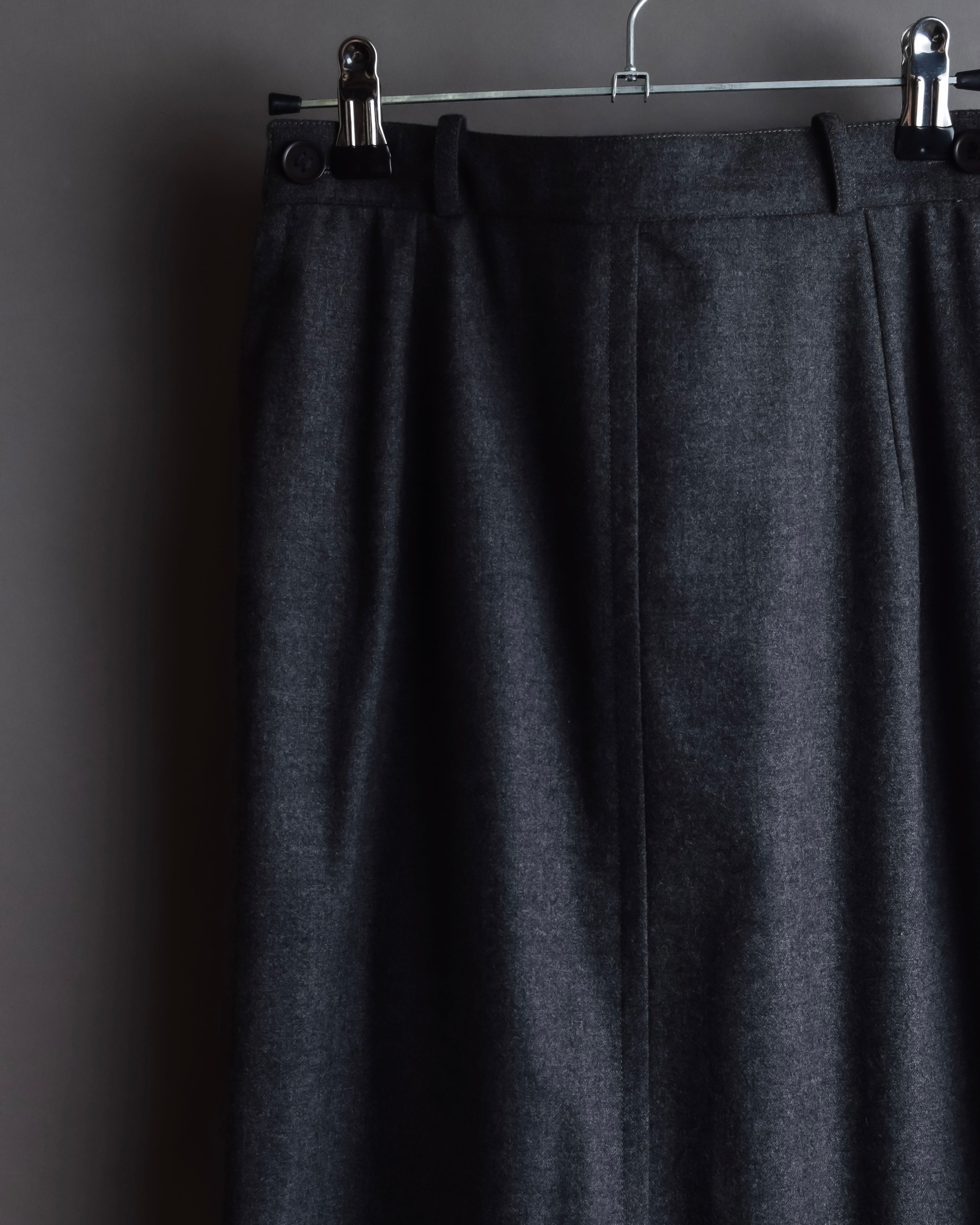 "HERMES" Margiela period semi-flared wool skirt