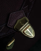 "YVES SAINT LAURENT" Diamond trim design 2way leather handle bag