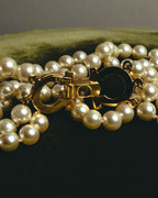"Salvatore Ferragamo" 80's-90's Gancini three-strand pearl-style necklace