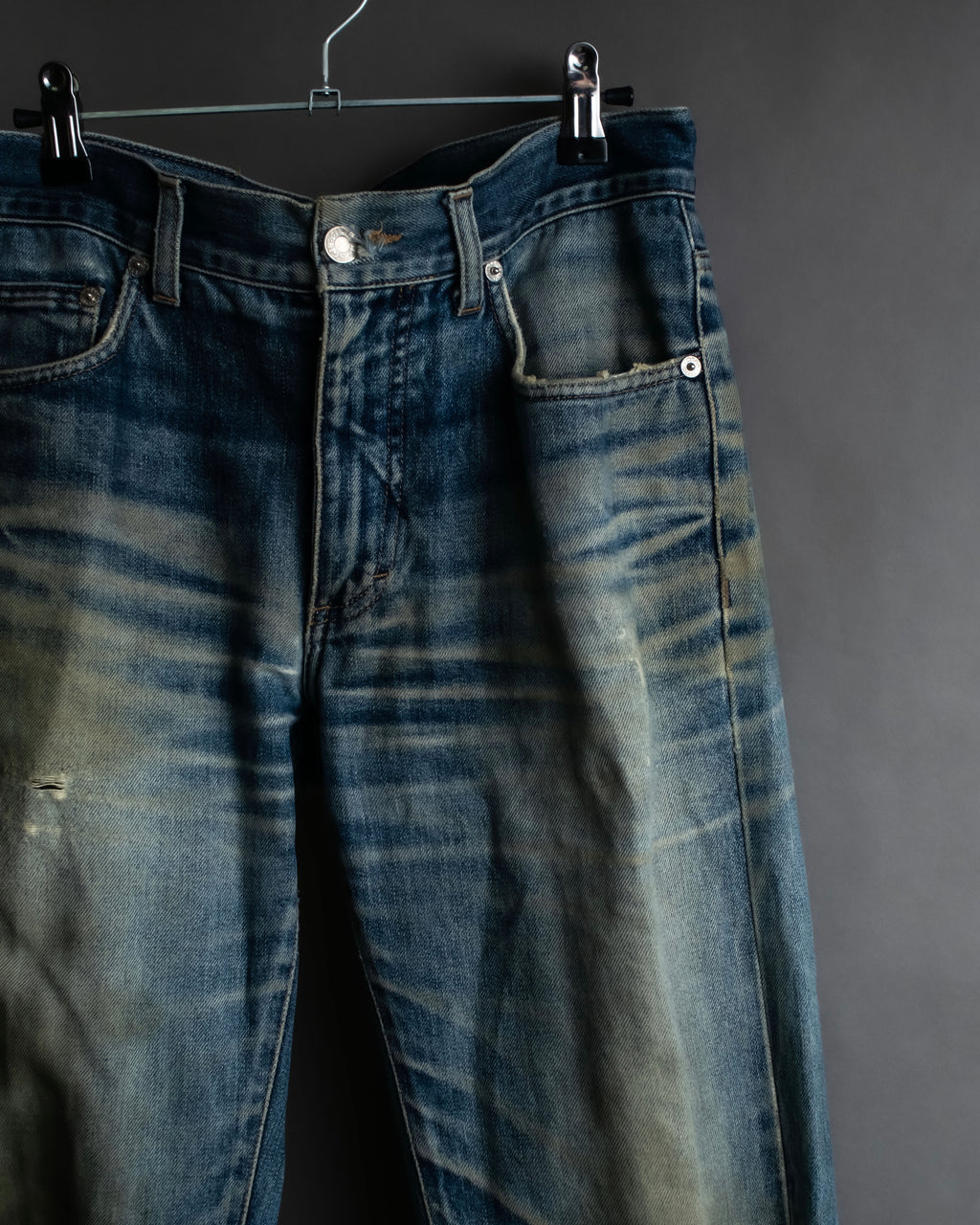 "GUCCI" Gradient fade design tapered denim