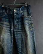 "GUCCI" Gradient fade design tapered denim