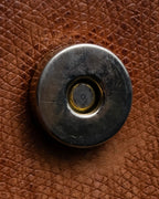 "Salvatore Ferragamo" Gold metal parts brown leather shoulder bag