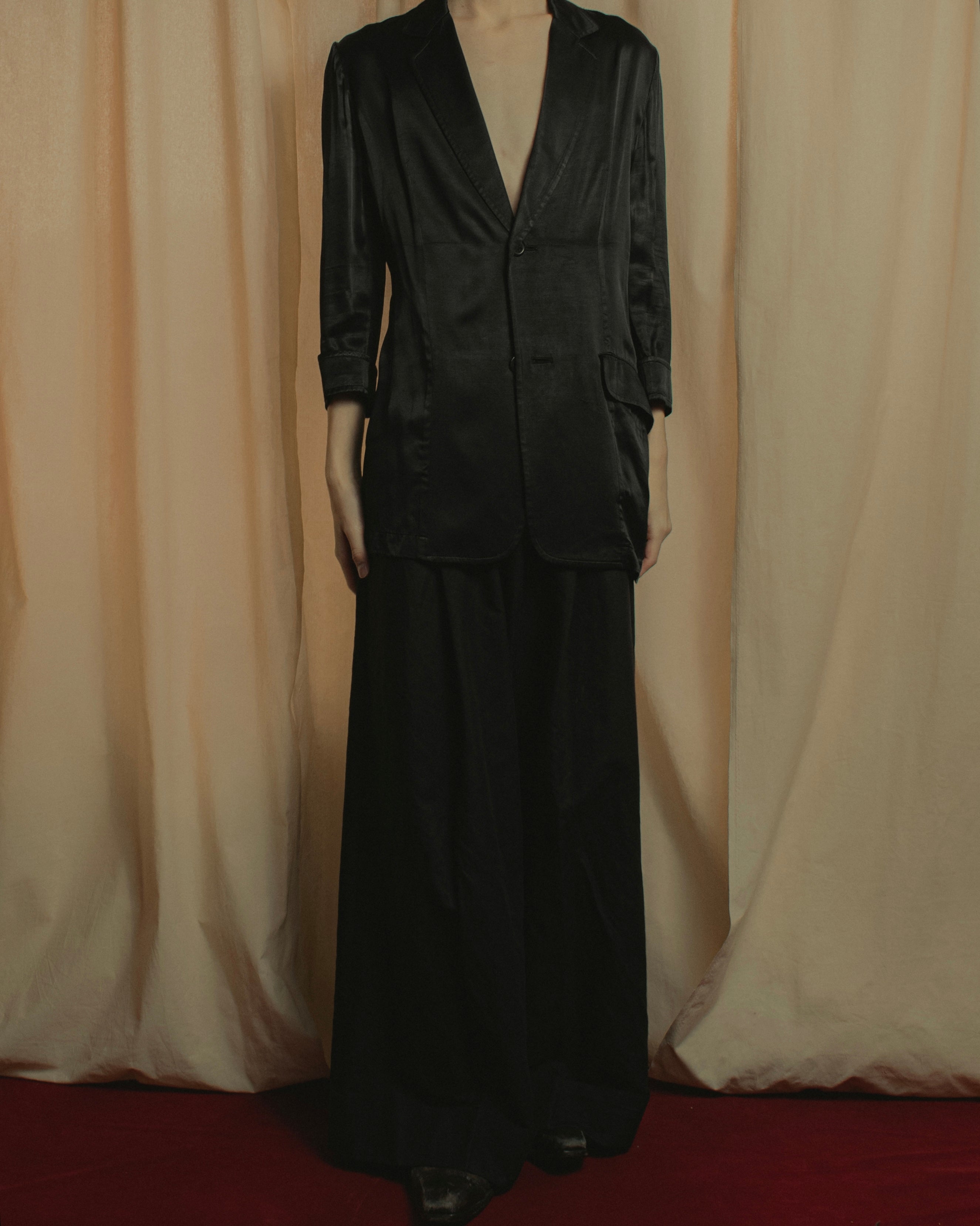 "Yohji Yamamoto +NOIR" 2005SS Rayon draping tailored jacket