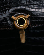 –SPECIAL– “GUCCI” 50’s-60’s Crocodile leather top handle bag