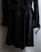 "Saint Laurent" 19AW gold studs design suede long coat