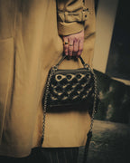 –SPECIAL– “Maison Margiela” 2024-25 Glam slam embroidered trapezoid leather bag