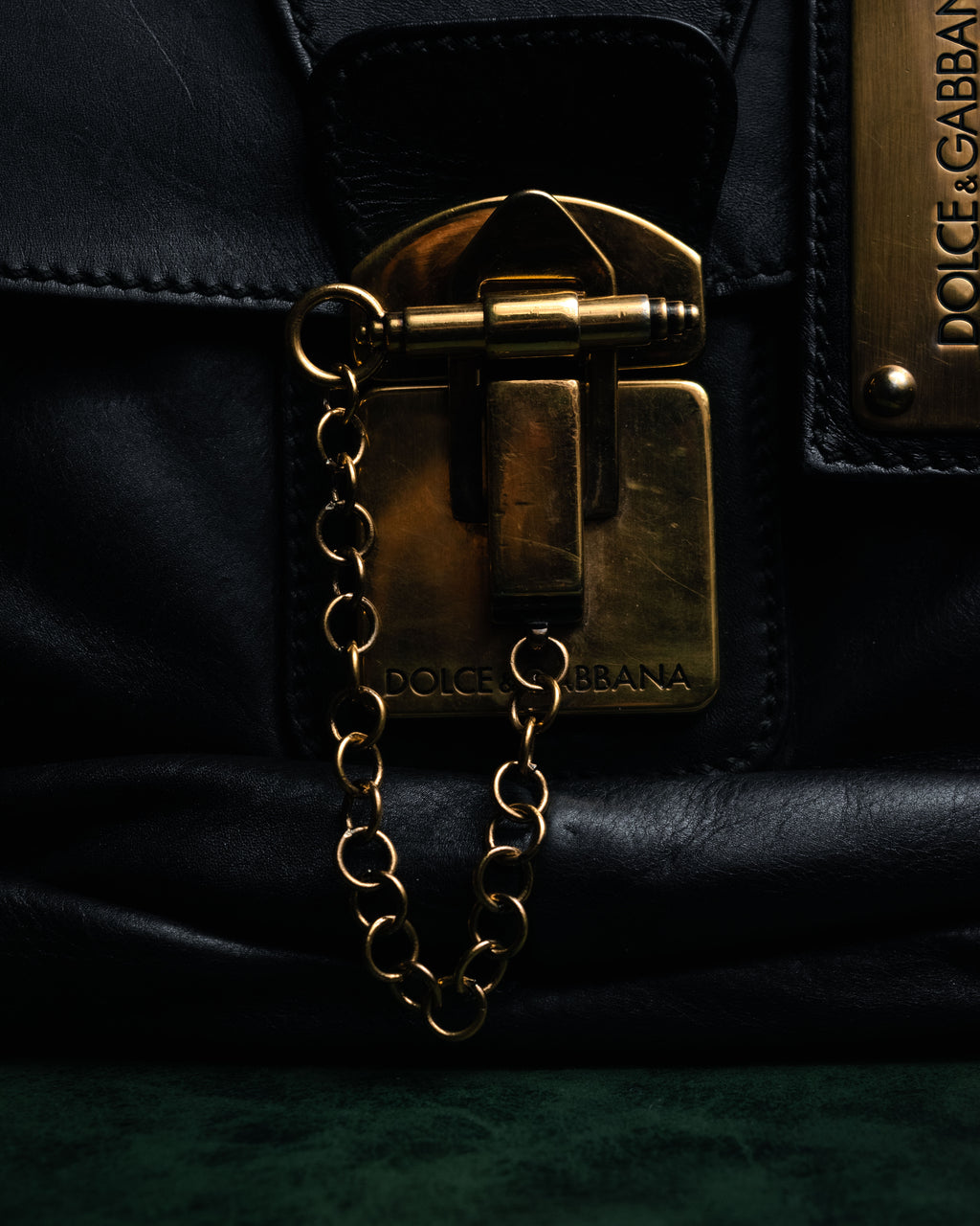–SPECIAL– “DOLCE & GABBANA” 00’s-10’s Miss orient padlock leather satchel