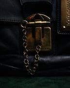 –SPECIAL– “DOLCE & GABBANA” 00’s-10’s Miss orient padlock leather satchel