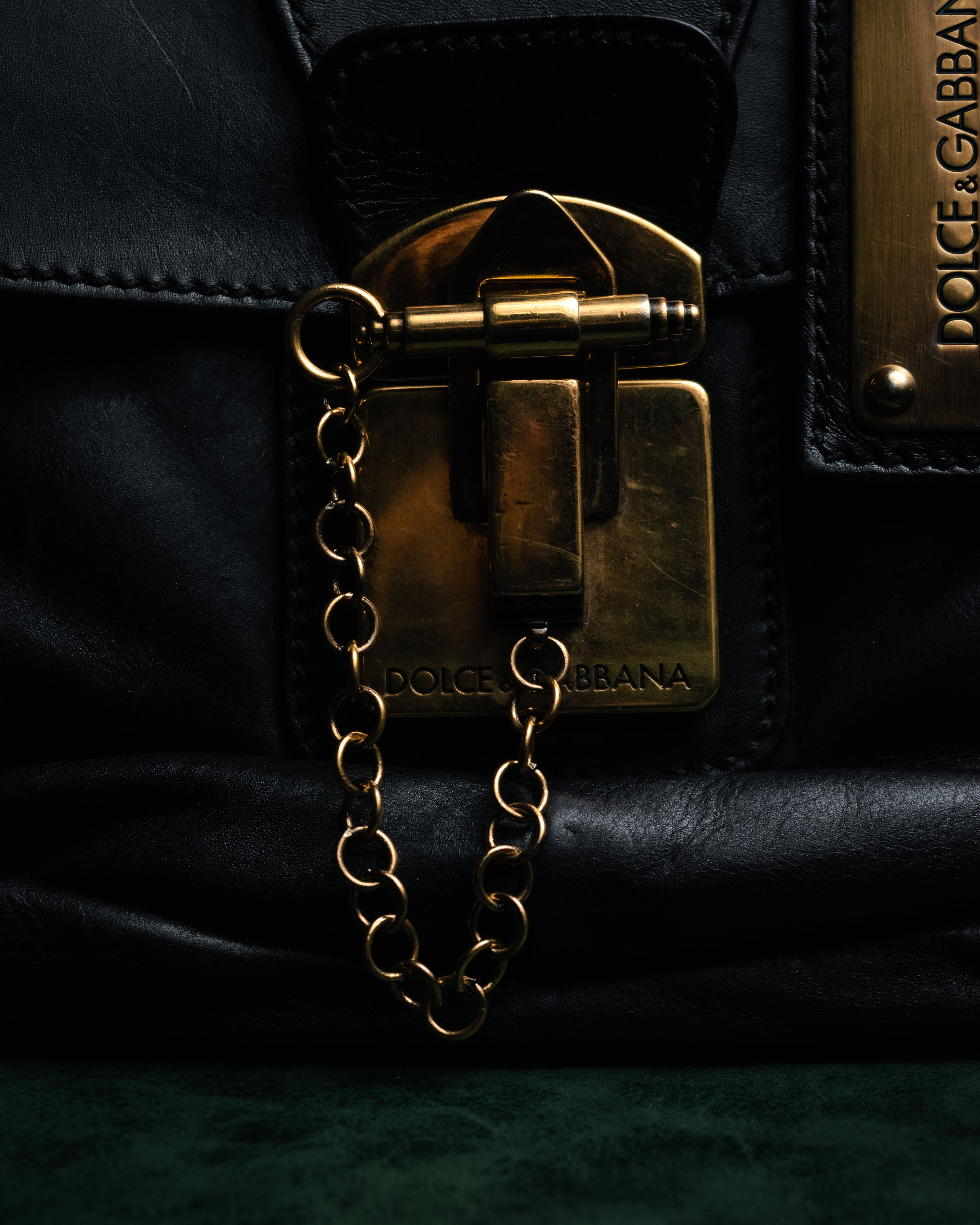 –SPECIAL– “DOLCE & GABBANA” 00’s-10’s Miss orient padlock leather satchel