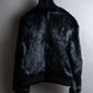 "DKNY" High neck ribbed fur double zip jacket